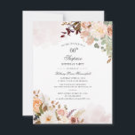Convites Festa de aniversário de 60° Pastel Botânico de Scr<br><div class="desc">Convocação Botânica de Cores de Água do 60º Aniversário Moderno que você pode personalizar facilmente com os detalhes de sua festa clicando no botão "Personalizar". Apresentando um buquê floral moderno,  suculento e guiando a tipografia moderna. Perfeito para um convite de festas surpresa para qualquer celebração de marco</div>