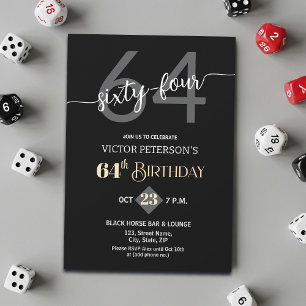 Convites Festa de Aniversário de 64 Anos para Homens Minima