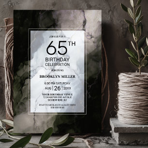 Convites Festa de Aniversário de 65 anos em Mármore Rústico