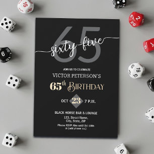 Convites Festa de Aniversário de 65 Anos para Homens Minima