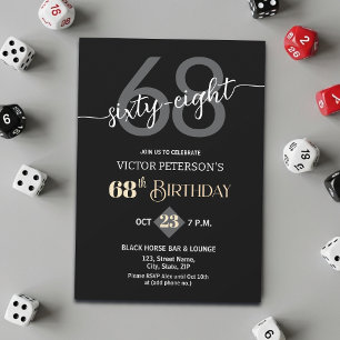 Convites Festa de Aniversário de 68 Anos para Homens Minima