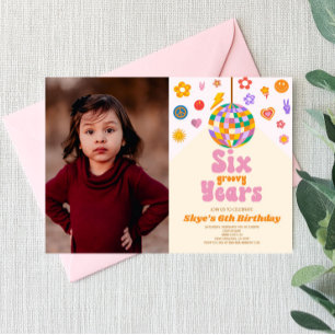 Convites Festa de aniversário de 6 de seis anos de Groovy B