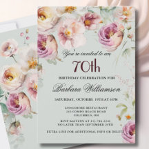 Festa de Aniversário de 70 Anos com Floral Pintado