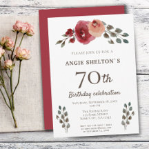 Festa de Aniversário de 70 anos com Rosas Florais 