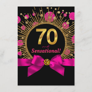 Convites Festa de Aniversário de 70 Anos de Mulher Rosa e D