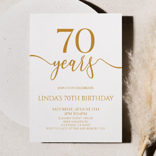 Convites Festa de Aniversário de 70 anos Elegante Minimalis