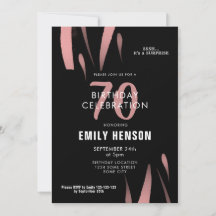 Festa de Aniversário de 70 anos Elegante Preto Ros