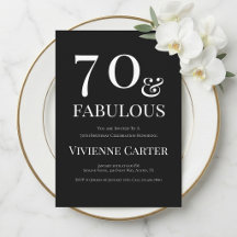 Festa de Aniversário de 70 anos Minimalista e Fabu