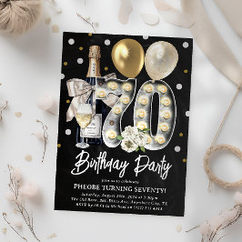 Convites Festa de Aniversário de 70 Anos Rústica para Adult