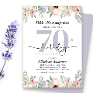 Convites Festa de Aniversário de 70 anos Surpresa Elegante 