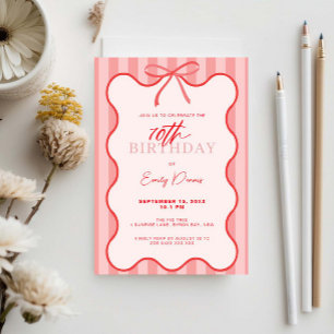 Convites Festa de aniversário de 70 da borda traseira Whims