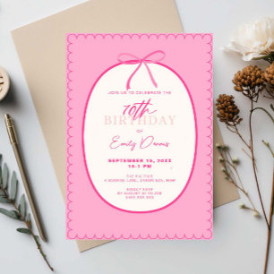 Convites Festa de aniversário de 70 da borda traseira Whims