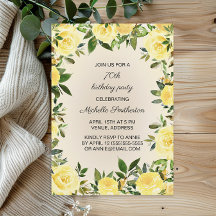 Festa de aniversário de 70 da Mulher Floral Amarel