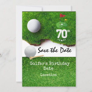 Convites Festa de aniversário de 70 de golfe com carrinho d