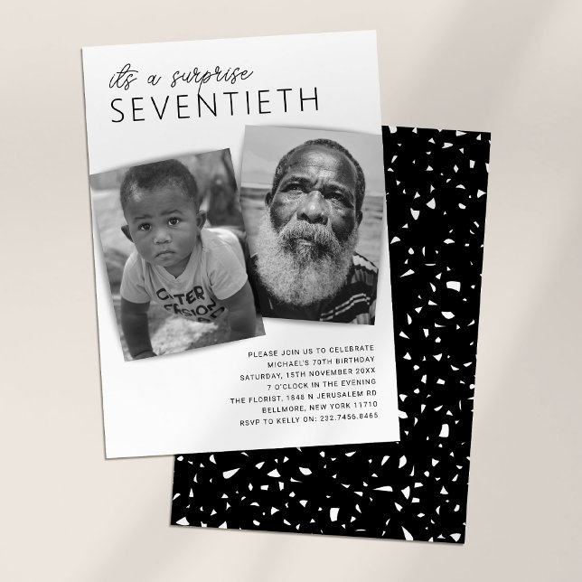 Convites Festa de aniversário de 70 de Surpresa de Foto Mod (Criador carregado)