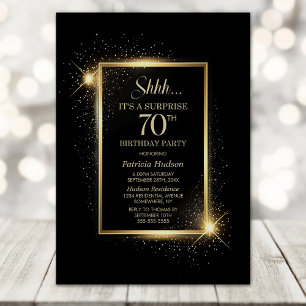 Convites Festa de aniversário de 70 de Surpresa Dourada Ele