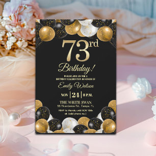 Convites Festa de Aniversário de 73 anos com Elegante Brilh