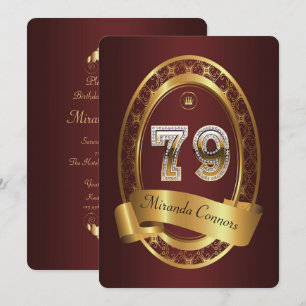 Convites Festa de aniversário de 79 anos, mulher, homem, co