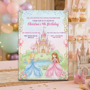 Convites Festa de Aniversário de 7 Anos da Princesa Castelo