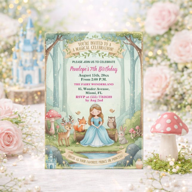 Convites Festa de Aniversário de 7 anos da Princesa com Ani (Criador carregado)