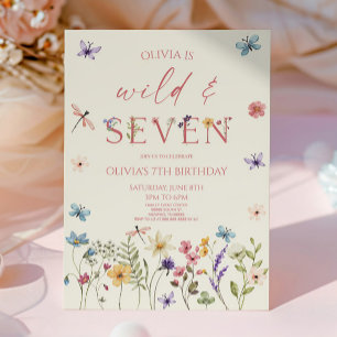 Convites Festa de Aniversário de 7 anos Wild & Seven Wildfl