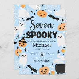 Convites Festa de aniversário de 7 de Fantasmas Cute