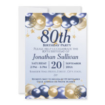 Festa de Aniversário de 80 anos com Balões Dourado