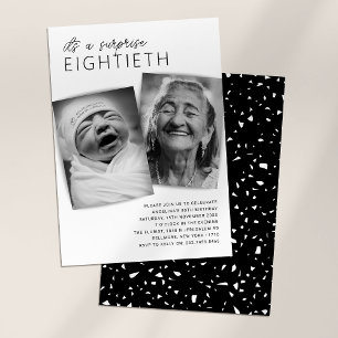 Convites Festa de Aniversário de 80 anos com Foto Surpresa 