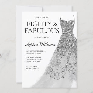 Convites Festa de aniversário de 80 de Coletor de Prata