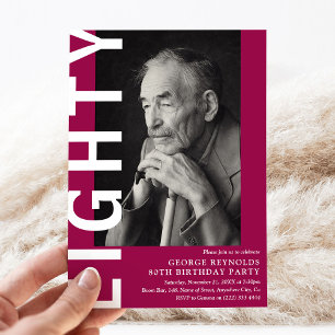 Convites Festa de aniversário de 80 de Fotografia EIGHTY Mo