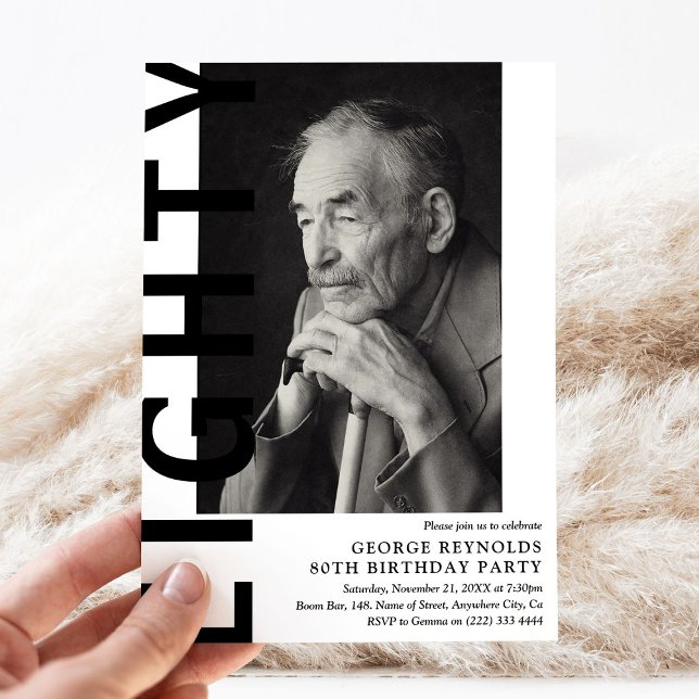 Convites Festa de aniversário de 80 de Fotografia EIGHTY Mo (Criador carregado)