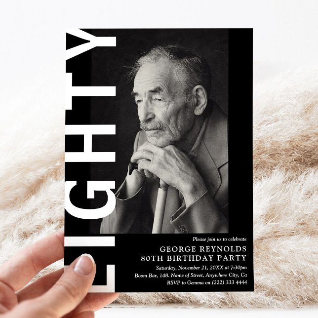Convites Festa de aniversário de 80 de Fotografia EIGHTY Mo (Criador carregado)