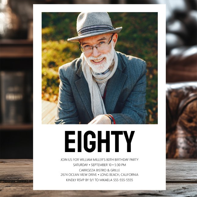 Convites Festa de aniversário de 80 de Fotografia EIGHTY Mo (Criador carregado)