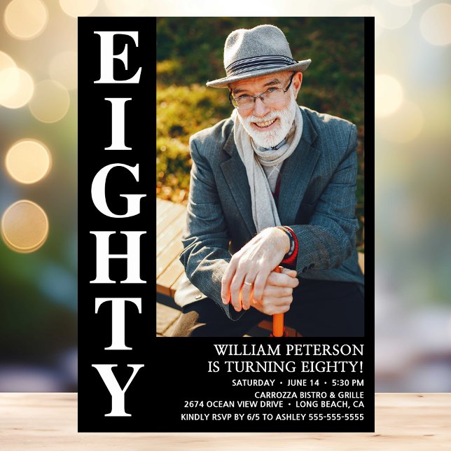 Convites Festa de aniversário de 80 de Fotografia EIGHTY Mo (Criador carregado)
