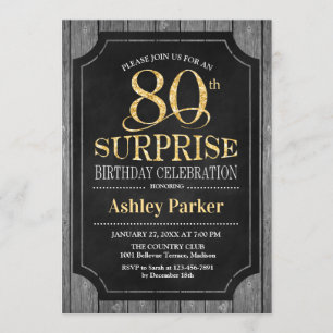 Convites Festa de aniversário de 80 surpresa - Quadro Dour
