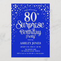 Festa de aniversário de 80 surpresas - Prata e Azu