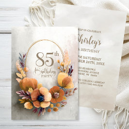 Convites Festa de Aniversário de 85 anos com tema Floral La