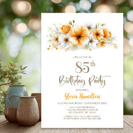 Convites Festa de Aniversário de 85 anos com Tema Floral La