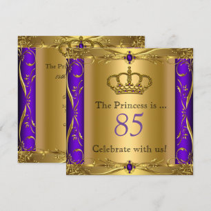 Convites Festa de Aniversário de 85 anos da Princesa Regal 