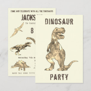 Convites Festa de Aniversário de 8 anos dos Meninos Dinossa