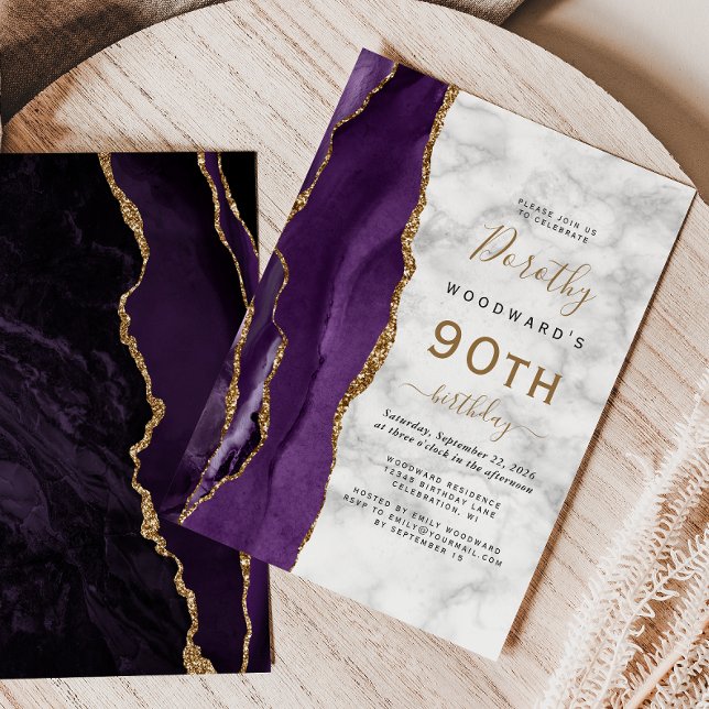 Convites Festa de Aniversário de 90 anos com Mármore de Ága (Criador carregado)