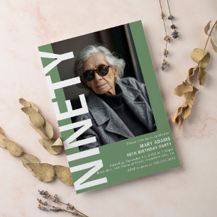 Convites Festa de aniversário de 90 de Fotografia NINETY mo