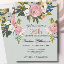 Festa de Aniversário de 95 Anos com Floral Pintado