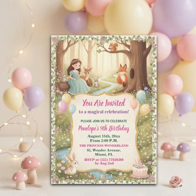 Convites Festa de Aniversário de 9 anos da Princesa com Ani (Criador carregado)