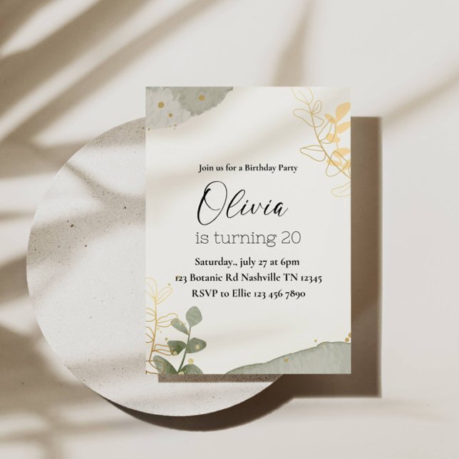 Convites Festa de aniversário de Abstrato botânica Whimsica (Criador carregado)