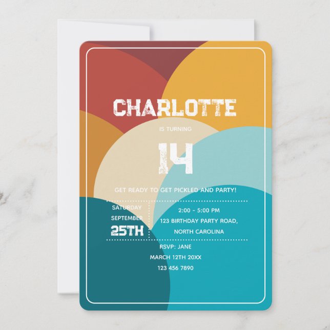 Convites Festa de aniversário de Abstrato de arte retrorati (Frente)