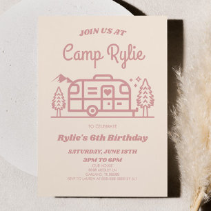 Convites Festa de aniversário de acampamento para fora do c