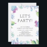 Convites Festa de aniversário de Adultos de Verão Tropical<br><div class="desc">Celebre seu dia especial com este convite de festas tropical com tipografia simples e na moda e padrões tropicais. Este modelo de design é totalmente personalizável.</div>