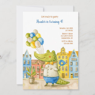 Convites Festa de aniversário de Alligador