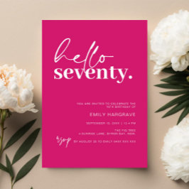 Convites Festa de aniversário de Alô Rosa-Quente Vibrante